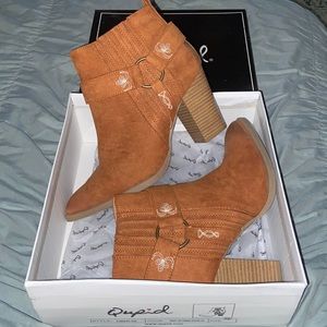 Rust Suede Booties